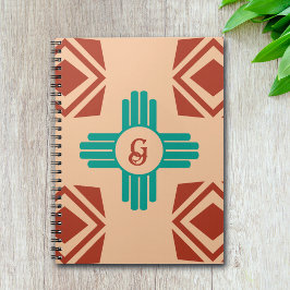 Cuaderno Turquoise Zia Tribal Brown Tan