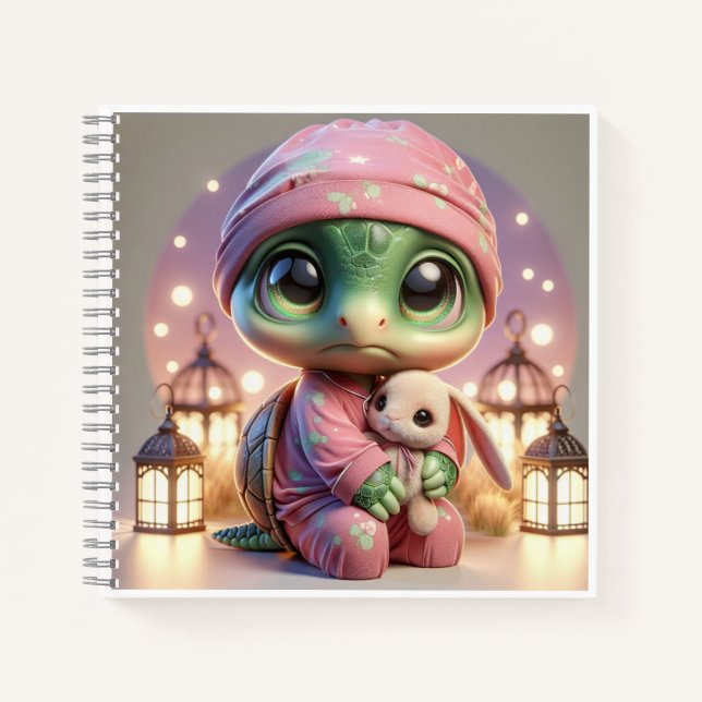 Cuaderno Turtle in Pink Pajamas, by Natasha Us   (Anverso)