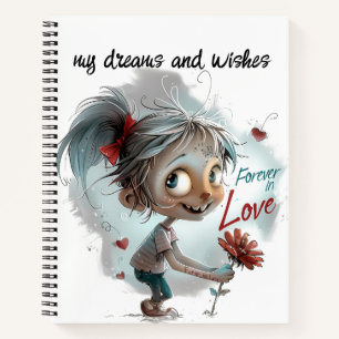 Cuaderno Tus sueños con bloc de notas en espiral "Mis deseo