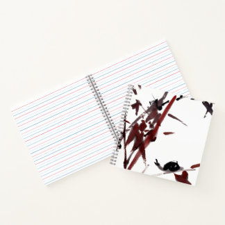 Cuaderno Tuschekunst mit Schnecke und Rotem Bambus