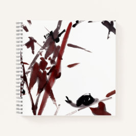 Cuaderno Tuschekunst mit Schnecke und Rotem Bambus