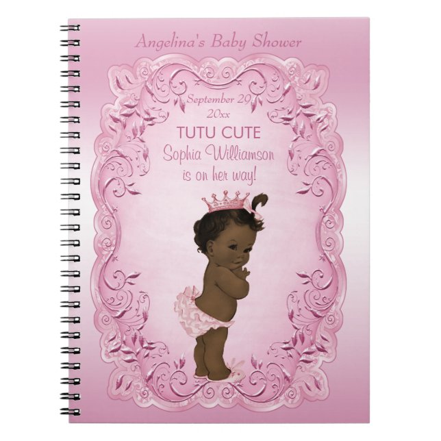 Cuaderno Tutu Cute Ethnic Princess Libro de Baby Shower (Frente)