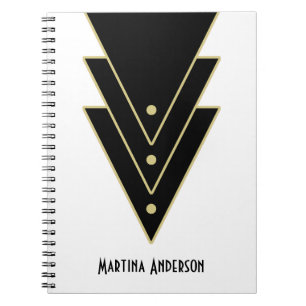 Cuaderno Tuxedo Art Deco moderno personalizado