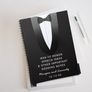 Cuaderno Tuxedo hombre de honores Bodas de discurso Ideas d