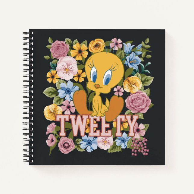 Cuaderno TWEETY™ Bordado Floral Gráfico (Anverso)