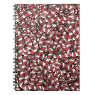 Cuaderno Twided Red Striped Abstract Candy Canes