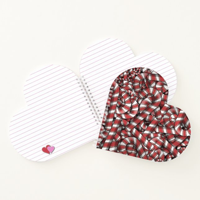 Cuaderno Twided Red Striped Abstract Candy Canes (Interior)