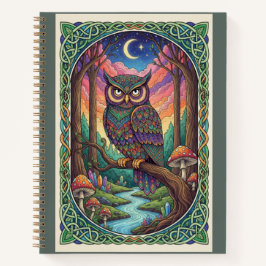 Cuaderno Twilight River Owl Zentangle Forest Journal