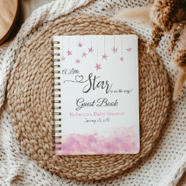 Cuaderno Twinkle Little Star Pink Baby Shower Guest Book