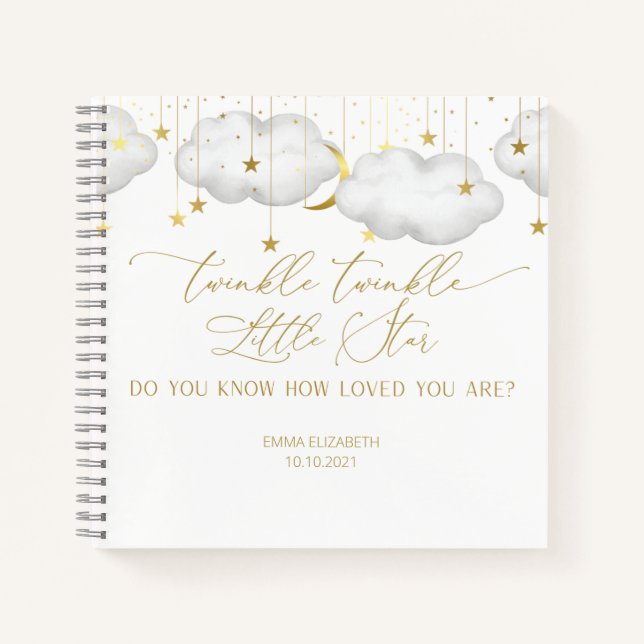 Cuaderno Twinkle Twinkle Little Star Baby Shower Guestbook (Anverso)