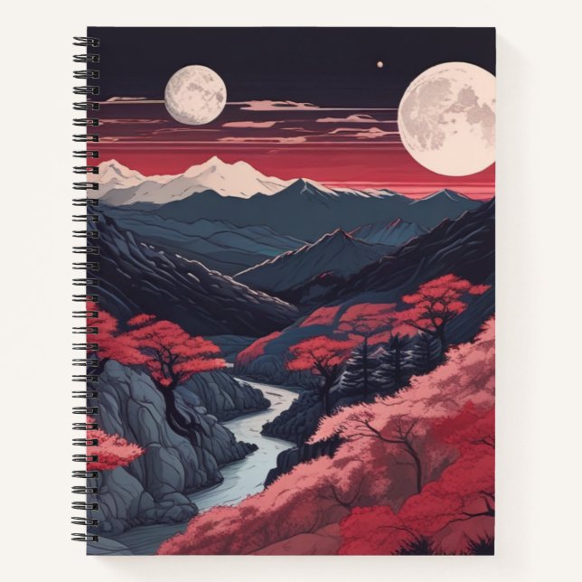 Cuaderno Two Moons Over The Mountains Spiral Bullet Journal (Anverso)