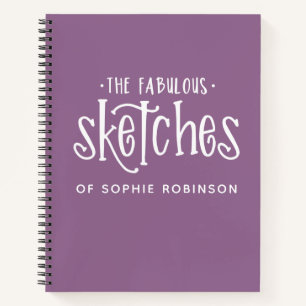 Cuaderno Typografía personalizada Purple Sketchbook