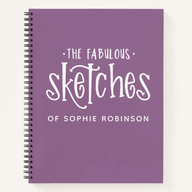 Cuaderno Typografía personalizada Purple Sketchbook (Anverso)