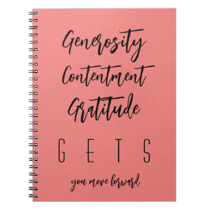 Cuaderno Typography ● Generosity Contentment Gratitude ●
