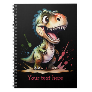 Cuaderno Tyrannosaurus Rex Acuarela Salpicada Personalizada