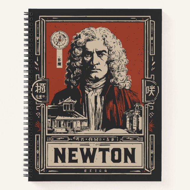 Cuaderno Ukiyo-e Newton | Retrato científico del genio (Anverso)