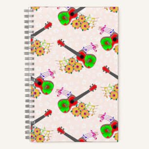 Cuaderno Ukulele hawaiano Hibiscus floral