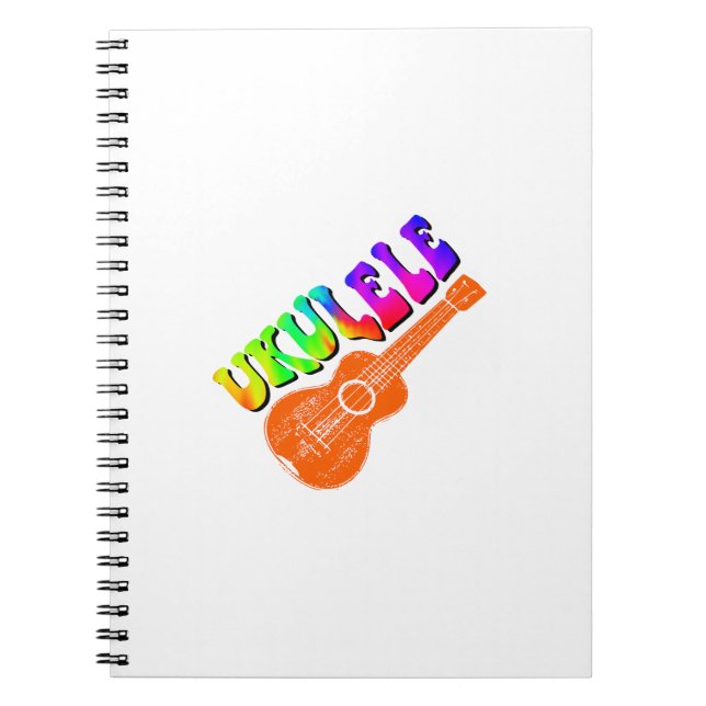 Cuaderno Ukulele Tie Dye Groovy Arte de texto (Frente)