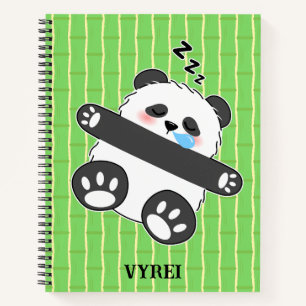 Cuaderno Un adorable bebé panda durmiendo pacíficamente