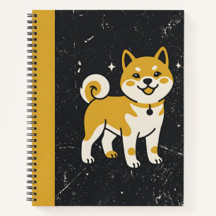 Cuaderno Un adorable Shiba Inu de dibujos animados con pela