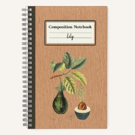 Cuaderno Un aguacate en una composición personalizada de su