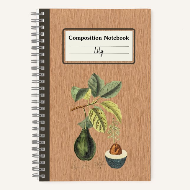 Cuaderno Un aguacate en una composición personalizada de su (Anverso)