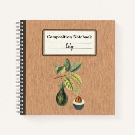Cuaderno Un aguacate en una composición personalizada de su