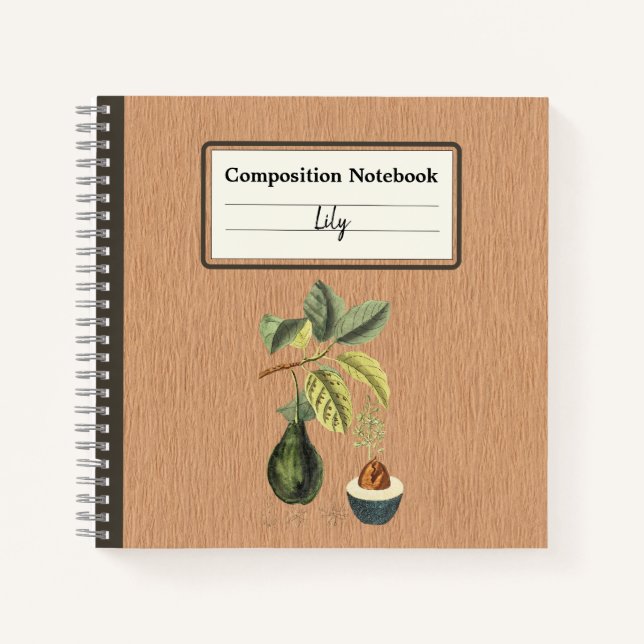 Cuaderno Un aguacate en una composición personalizada de su (Anverso)