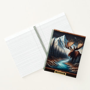 Cuaderno Un alce majestuoso junto al río sereno