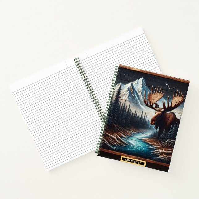 Cuaderno Un alce majestuoso junto al río sereno (Interior)