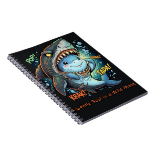 Cuaderno Un alma gentil en una máscara salvaje Tiburón lind