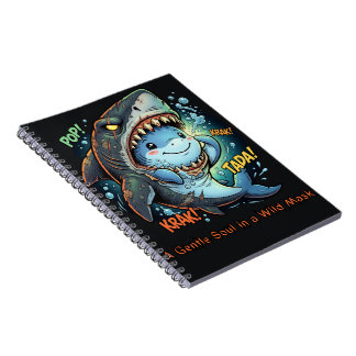 Cuaderno Un alma gentil en una máscara salvaje Tiburón lind