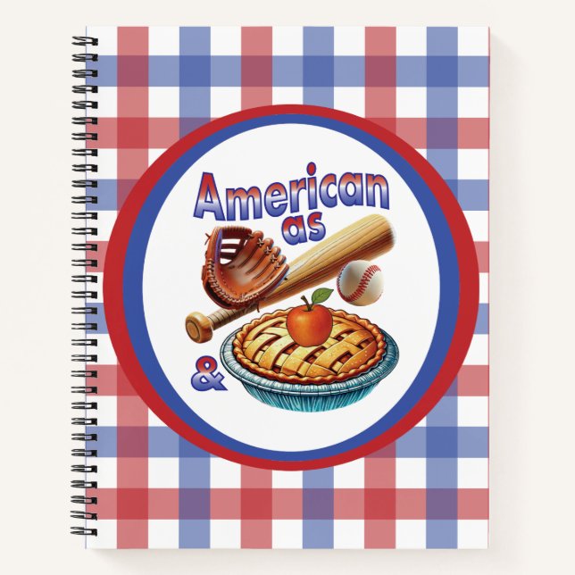 Cuaderno Un americano divertido como el béisbol y el Apple  (Anverso)
