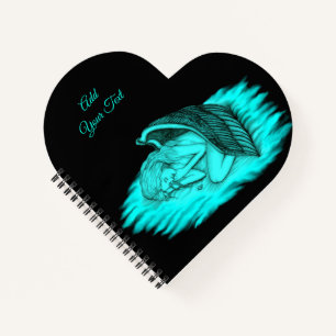 Cuaderno Un ángel durmiente, un diseño negro y verde