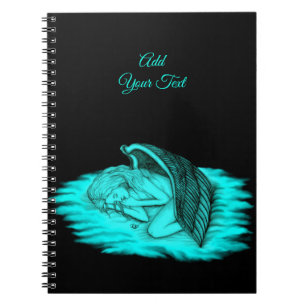 Cuaderno Un ángel durmiente, un diseño negro y verde