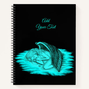 Cuaderno Un ángel durmiente, un diseño negro y verde