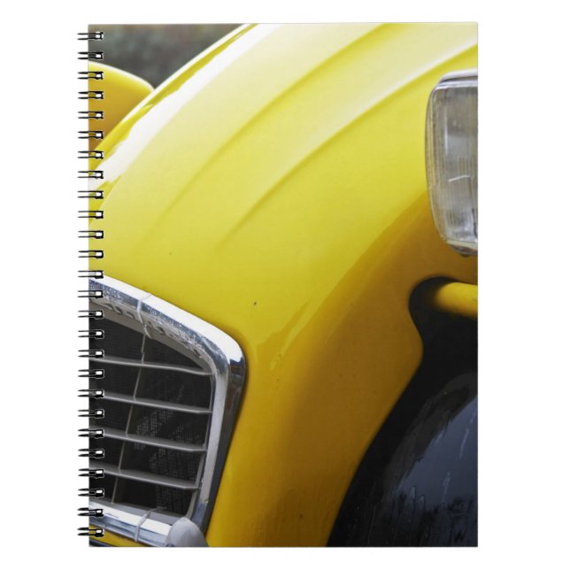 Cuaderno Un antiguo Citroen negro y amarillo 2CV 2 CV, deta (Frente)