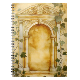 Cuaderno Un arco de piedra ornamentado en estilo antiguo, 