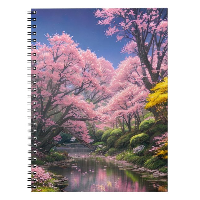 Cuaderno Un avance pacífico a través de un bosque frondoso (Frente)