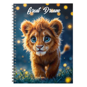 Cuaderno Un bebé león mágico caminando en una noche de fant