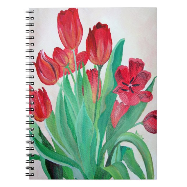 Cuaderno Un Bouquet de Tulipanes Rojos (Frente)