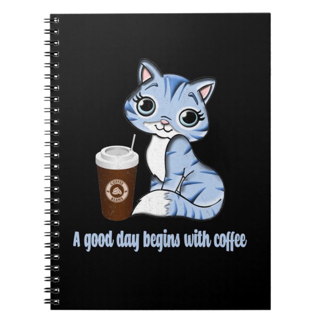 Cuaderno Un buen día empieza con el café | Regalo de amante (Frente)