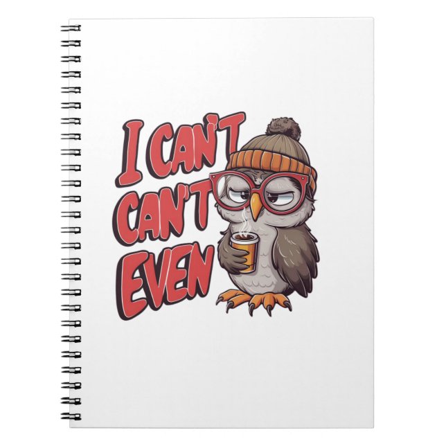 Cuaderno Un búho personalizado con abeja y gafas grandes (Frente)