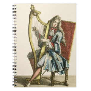 Cuaderno Un caballero que toca la arpa (grabado)