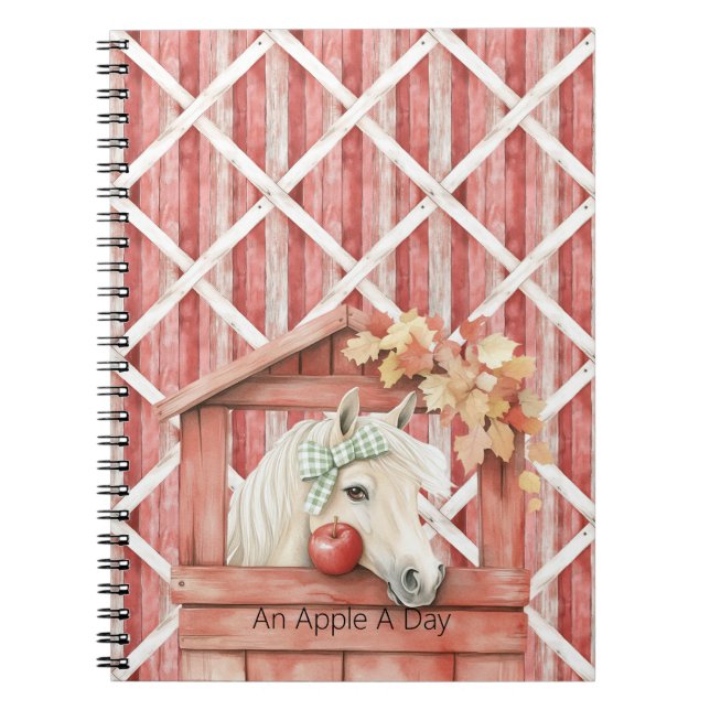 Cuaderno Un caballo blanco de una manzana al día (Frente)