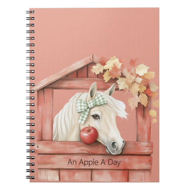 Cuaderno Un caballo blanco una manzana al día (Frente)