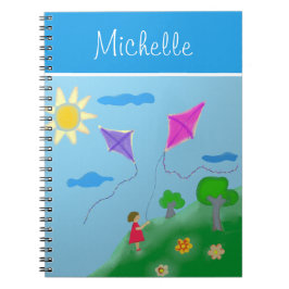 Cuaderno Un chica con las cometas con nombre