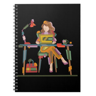 CUADERNO UN CHICA TRABAJANDO SINCERAMENTE EN EL PORTÁTIL 96