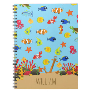 Cuaderno Un chico lindo está bajo el mar