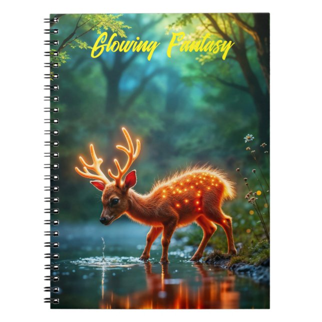 Cuaderno Un ciervo de fantasía lindo resplandece la vida sa (Frente)